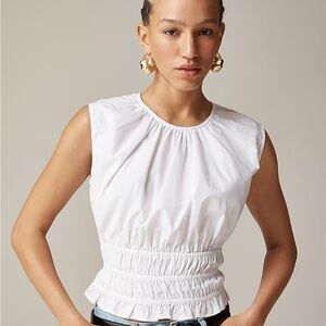 J. Crew White Sleeveless Blouse